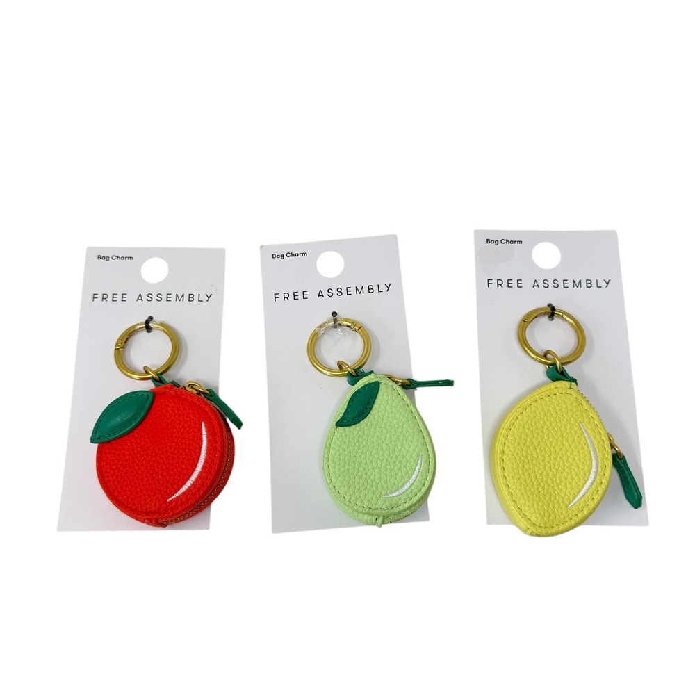 Free Assembly Fruit Bag Charm Set Orange Pear Lemon Multicolored Unisex One Size
